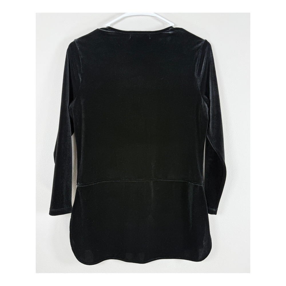 Lauren Ralph Lauren Velvet Tunic Women PS Black Dark Academia Quiet Luxury - Picture 2 of 8